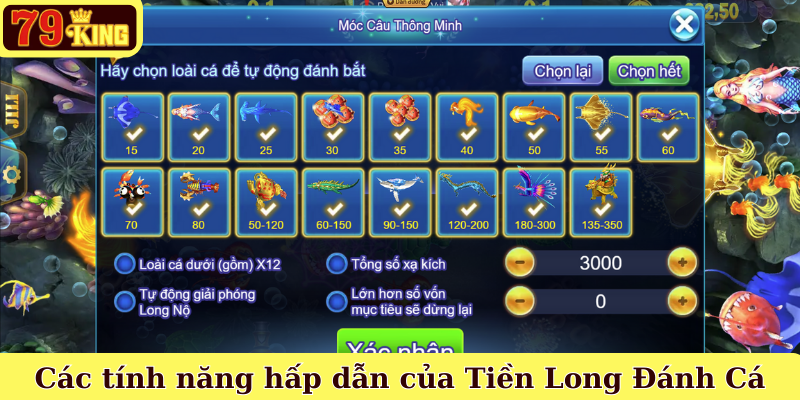 Các tính năng hấp dẫn của Tiền Long Đánh Cá