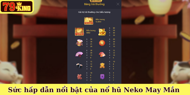 Sức hấp dẫn nổi bật của nổ hũ Neko May Mắn